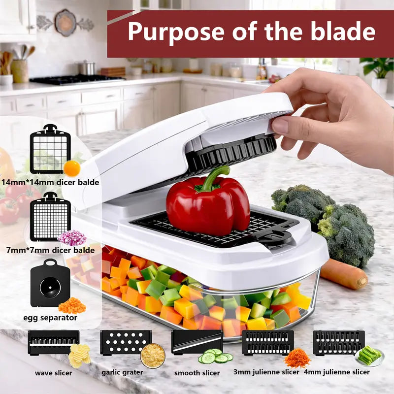 Manual Vegetable Chopper with Easy Pull Handle for Quick Food Preparation