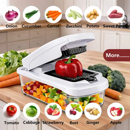 Manual Vegetable Chopper with Easy Pull Handle for Quick Food Preparation